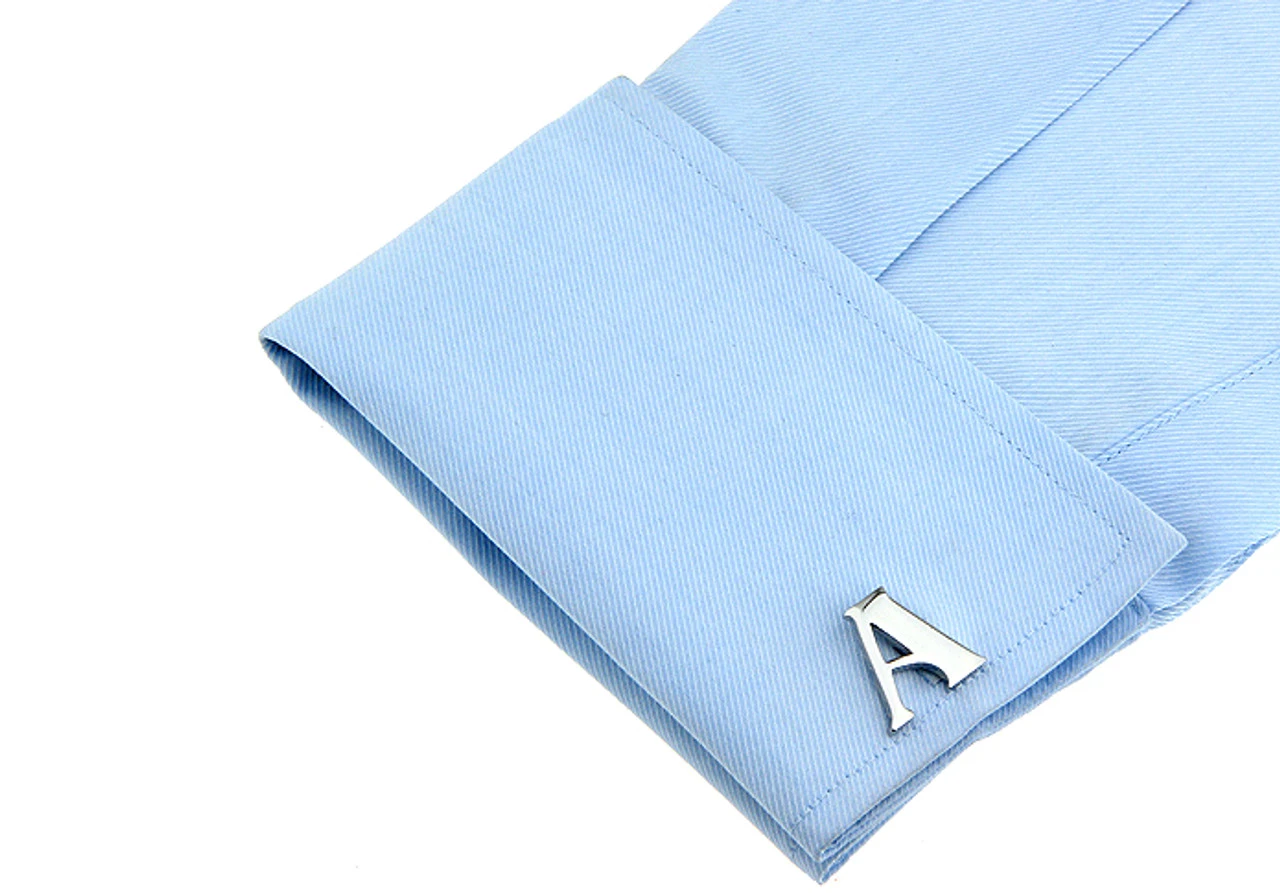 Large Personalized Initial Cufflinks - Letter A - Plus Your Choice (V-CF-M17046S-LT-A) 2 Large Personalized Initial Cufflinks - Letter A - Plus Your Choice (V-CF-M17046S-LT-A) - Image 2