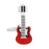 Red Guitar Metal Cufflinks (V-CF-M436R)