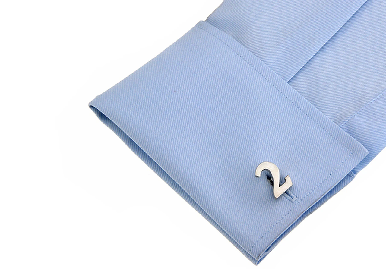 Number 2 Cufflinks - Choose 2nd Number(V-CF-M454S) 2 Number 2 Cufflinks - Choose 2nd Number(V-CF-M454S) - Image 2