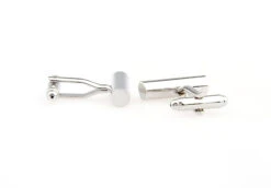 Long Silver Cylinder Cufflinks (V-CF-M50264S) 5 Long Silver Cylinder Cufflinks (V-CF-M50264S) -Suit Discount Store V CF M50264S 2 86410.1535163870