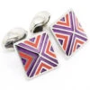 Small Enameled Purple And Red Pyramid Cufflinks (V-CF-M52000PR)