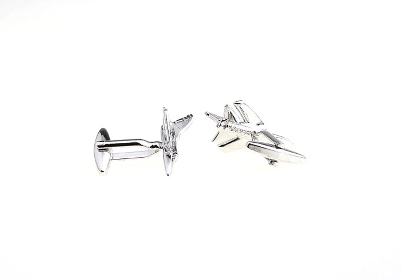 Military F16 Fighter Jet Silver Cufflinks (V-CF-M6136-S) 4 Military F16 Fighter Jet Silver Cufflinks (V-CF-M6136-S) - Image 4