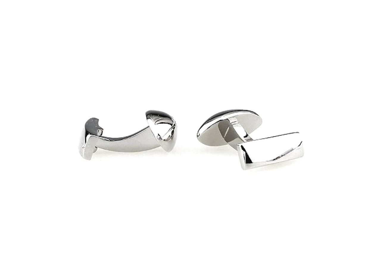 Silver Football Cufflinks (V-CF-M64014S) 2 Silver Football Cufflinks (V-CF-M64014S) - Image 2