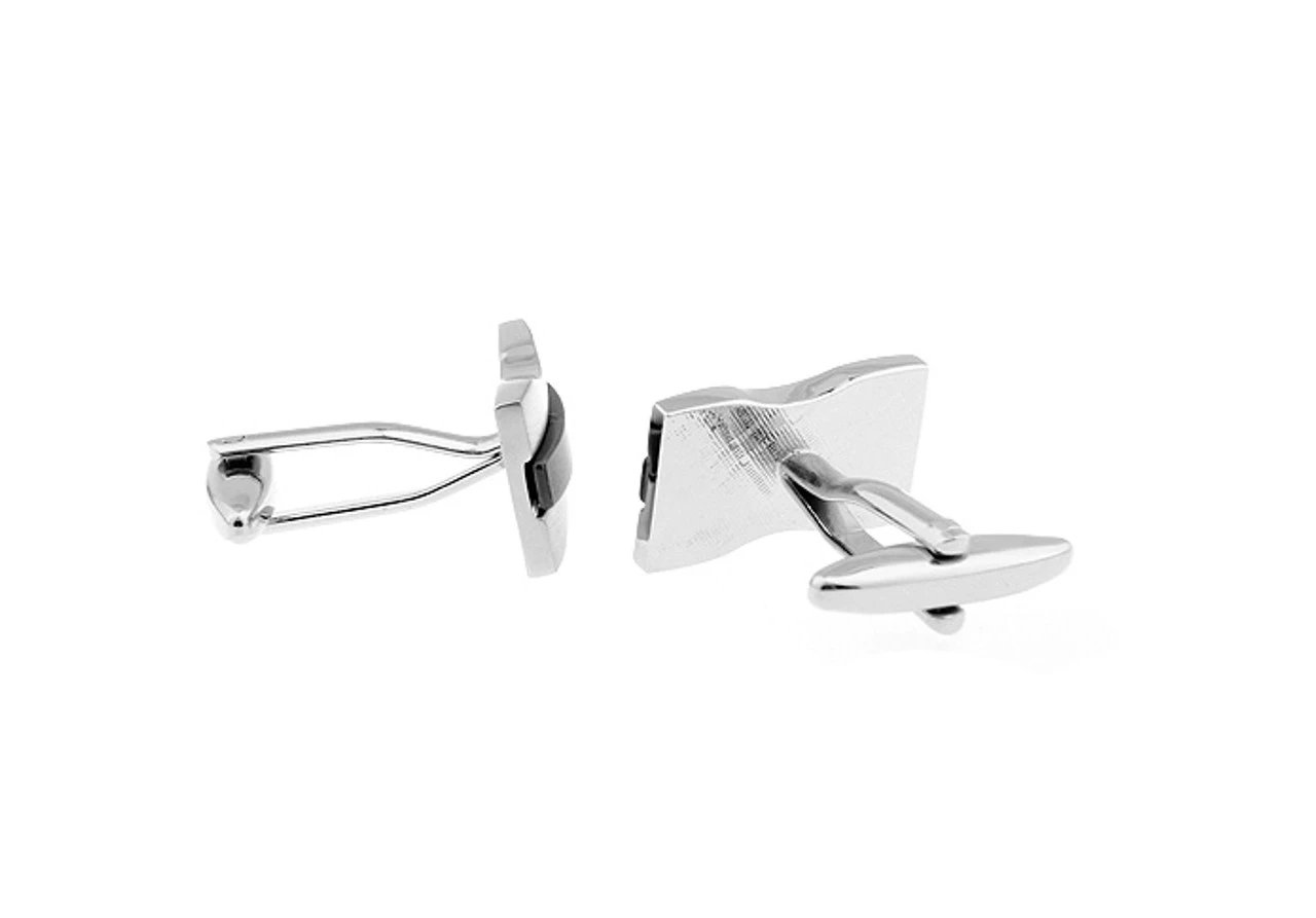 Two-Tone Rectangle Cufflinks (V-CF-M70597) 2 Two-Tone Rectangle Cufflinks (V-CF-M70597) - Image 2