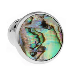 Knob Style Abalone Shell Cufflinks (V-CF-S512)