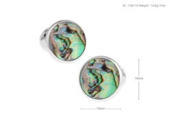 Knob Style Abalone Shell Cufflinks (V-CF-S512) -Suit Discount Store V CF S512 3 49005.1550043847