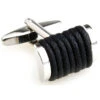 Black Silk Rope Cufflinks (V-CF-S6495B)