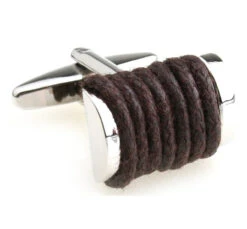Brown Silk Rope Cufflinks (V-CF-S6495BR)