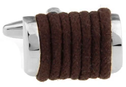 Brown Silk Rope Cufflinks (V-CF-S6495BR) -Suit Discount Store V CF S6495Br 2 02678.1549596570