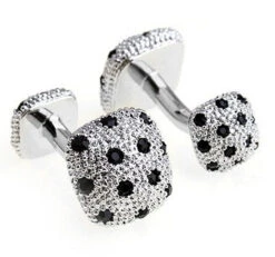 Double-Sided Knob Black Swarovski® Crystal Cufflinks (V-CF-V00001B) -Suit Discount Store V CF V00001B 84809.1534212331