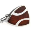 Carved Rosewood Triangular Stainless Steel Cufflinks (V-CF-W230080SS)