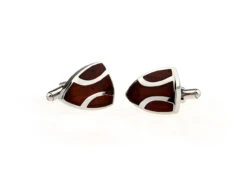Carved Rosewood Triangular Stainless Steel Cufflinks (V-CF-W230080SS) -Suit Discount Store V CF W230080SS 3 74694.1550194309