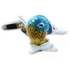Enameled Mallard Duck Head Cufflinks (V-CF52923)