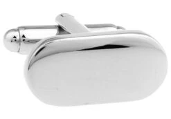 Silver Oval Cufflinks (V-CF56154)