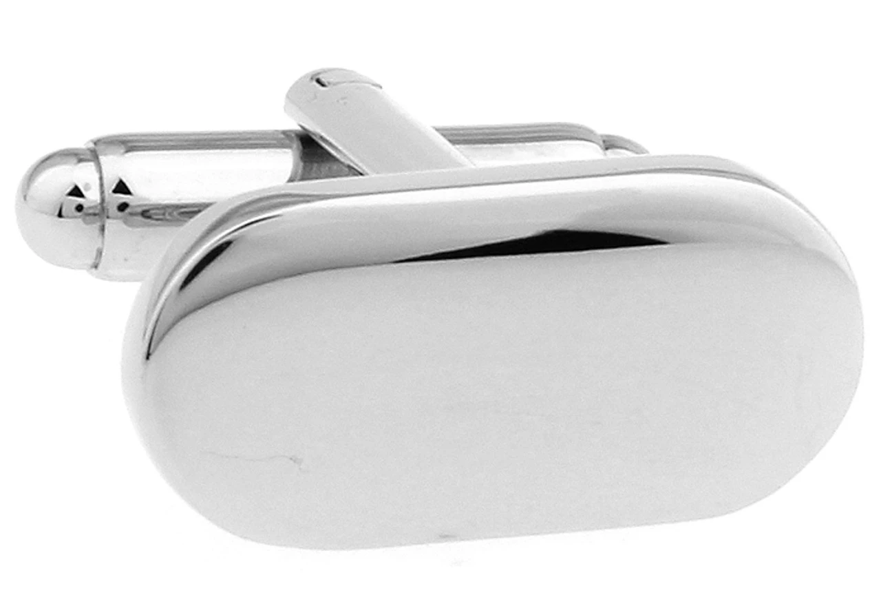 Silver Oval Cufflinks (V-CF56154) 1 Silver Oval Cufflinks (V-CF56154)