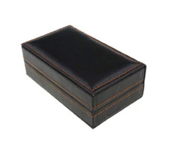 Black Leatherette Cufflink Case - 4 Sets -Suit Discount Store V CJB180057 2 12916.1667336475