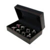 Black Leatherette Cufflink Case - 4 Sets