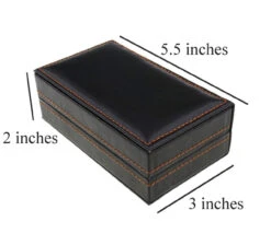 Black Leatherette Cufflink Case - 4 Sets -Suit Discount Store V CJB180057 2a 19823.1667336475