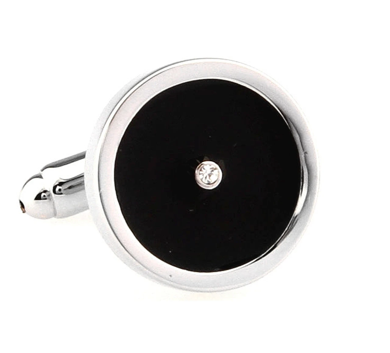 Swarovski Crystal In A Black Circle Cufflinks (V-F-500062) 1 Swarovski Crystal In A Black Circle Cufflinks (V-F-500062)