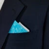 100% Cotton Pre-Folded Pocket Square Handkerchief Insert - Turquoise Floral