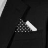 Two-Tone Black Polka Dots With White 100% Cotton Pre-Folded Pocket Square Insert