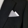 Two-Tone White Dots On Light Grey 100% Cotton Pre-Folded Pocket Square Insert