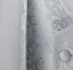 Vinci 3 Piece Collar-less Floral Pattern Vested Fancy Suit - Silver 5 Vinci 3 Piece Collar-less Floral Pattern Vested Fancy Suit - Silver -Suit Discount Store VCI SU SV2HT 2 SV 3 53631.1581494290