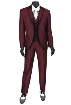 Vinci 3 Piece Fancy Burgundy Slim Fit Tuxedo Or Suit