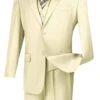 Vinci 2-Button Classic Suit With Vest - Ivory