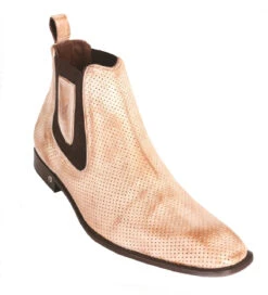 Vestigium Genuine Suede Leather Ankle Dress Boot - Antique Honey