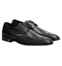 Vestigium Genuine Ostrich Quill & Calf Oxford Dress Shoe