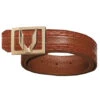 Vestigium Genuine Ostrich Quill & Calf Belt - Gold Buckle