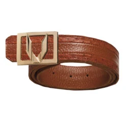 Vestigium Genuine Ostrich Quill & Calf Belt - Gold Buckle