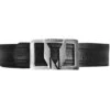 Vestigium Genuine Smooth Ostrich Leather & Calf Belt - Black