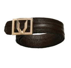 Vestigium Genuine Ostrich Leg & Calf Belt - Gold Buckle