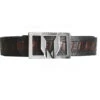 Vestigium Genuine Caiman Belly & Calf Belt - Black Cherry