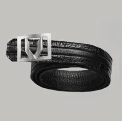 Vestigium Genuine Caiman Belly & Calf Belt - Silver Buckle -Suit Discount Store VGM BT 7C1582 B 73471.1519163720