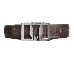 Vestigium Genuine Caiman Belly & Calf Belt - Sanded Brown
