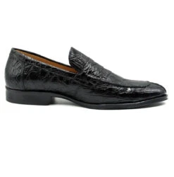 Zelli 100% Caiman Crocodile Italian Penny Long Toe Loafer - Black -Suit Discount Store ZEL 11 201 B 3 37626.1675113179