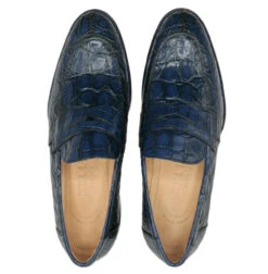 Zelli 100% Caiman Crocodile Italian Penny Long Toe Loafer - Navy Blue 15 Zelli 100% Caiman Crocodile Italian Penny Long Toe Loafer - Navy Blue -Suit Discount Store ZEL 11 201 BL 6 08121.1675112380