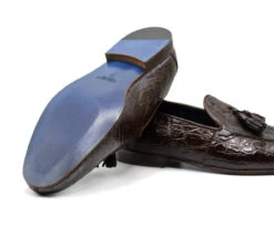 Zelli 100% Caiman Crocodile Italian Tassel Long Toe Loafer - Dark Brown 10 Zelli 100% Caiman Crocodile Italian Tassel Long Toe Loafer - Dark Brown -Suit Discount Store ZEL 11 215 BR 5 17126.1675195666