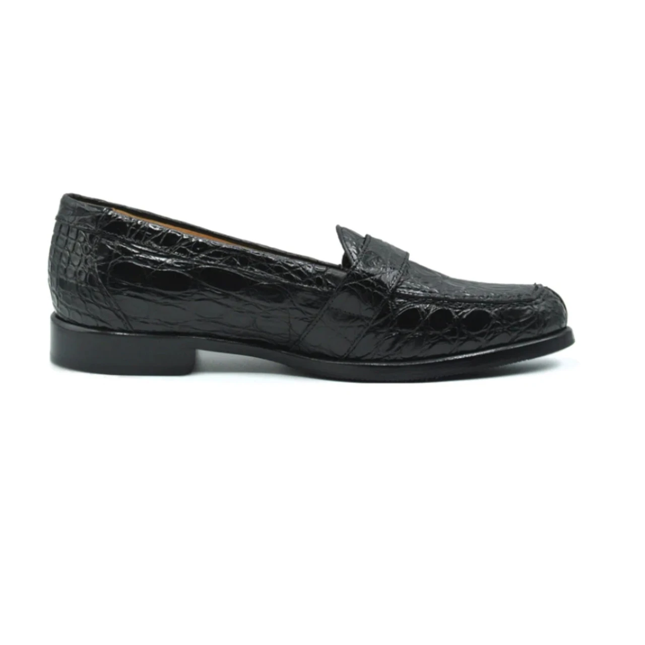 Zelli 100% Caiman Crocodile Italian Buckle Loafer - Black 3 Zelli 100% Caiman Crocodile Italian Buckle Loafer - Black - Image 3
