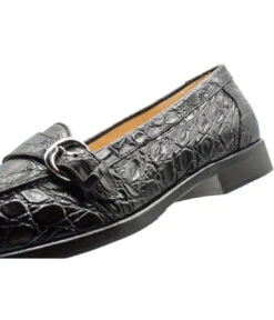 Zelli 100% Caiman Crocodile Italian Buckle Loafer - Dark Brown -Suit Discount Store ZEL 11 593 BR 4 81687.1675194477