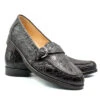 Zelli 100% Caiman Crocodile Italian Buckle Loafer - Dark Brown