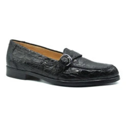 Zelli 100% Caiman Crocodile Italian Buckle Loafer - Black 11 Zelli 100% Caiman Crocodile Italian Buckle Loafer - Black -Suit Discount Store ZEL 11 593 B 82036.1675194011