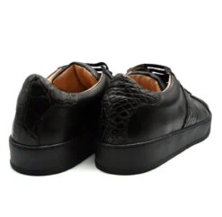 Zelli 100% Genuine Crocodile & Calfskin Sneaker - Black -Suit Discount Store ZEL 61 100 B 2 04067.1678817050