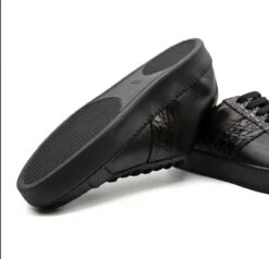 Zelli 100% Genuine Crocodile & Calfskin Sneaker - Black -Suit Discount Store ZEL 61 100 B 4 85889.1678817050