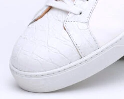 Zelli 100% Genuine Crocodile & Calfskin Sneaker - White -Suit Discount Store ZEL 61 100 WH 2 04480.1678817765