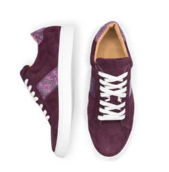 Zelli 100% Genuine Python & Suede Sneaker - Bordeaux -Suit Discount Store ZEL 66 100 BGD 3 12914.1677189407