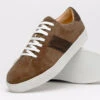 Zelli 100% Genuine Crocodile & Suede Sneaker - Cappuccino Brown